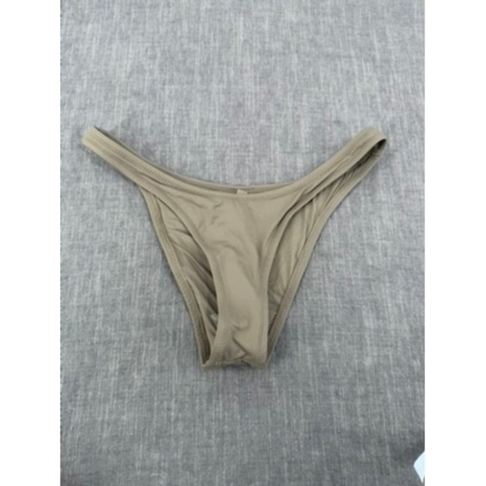 SKIMS Recycled Swim Cheeky Tanga Bikini Bottoms Desert Tan Brown Size S NWT